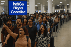IndiGo flights delayed and cancelled at Indian airports after new pilot duty time rules lead to major disruption.